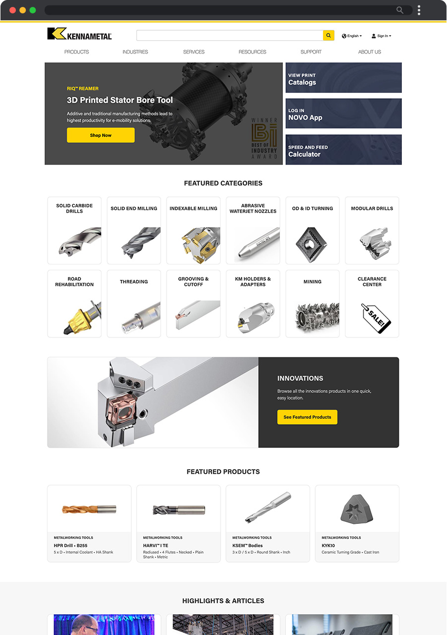 Kennametal Homepage Old - 01