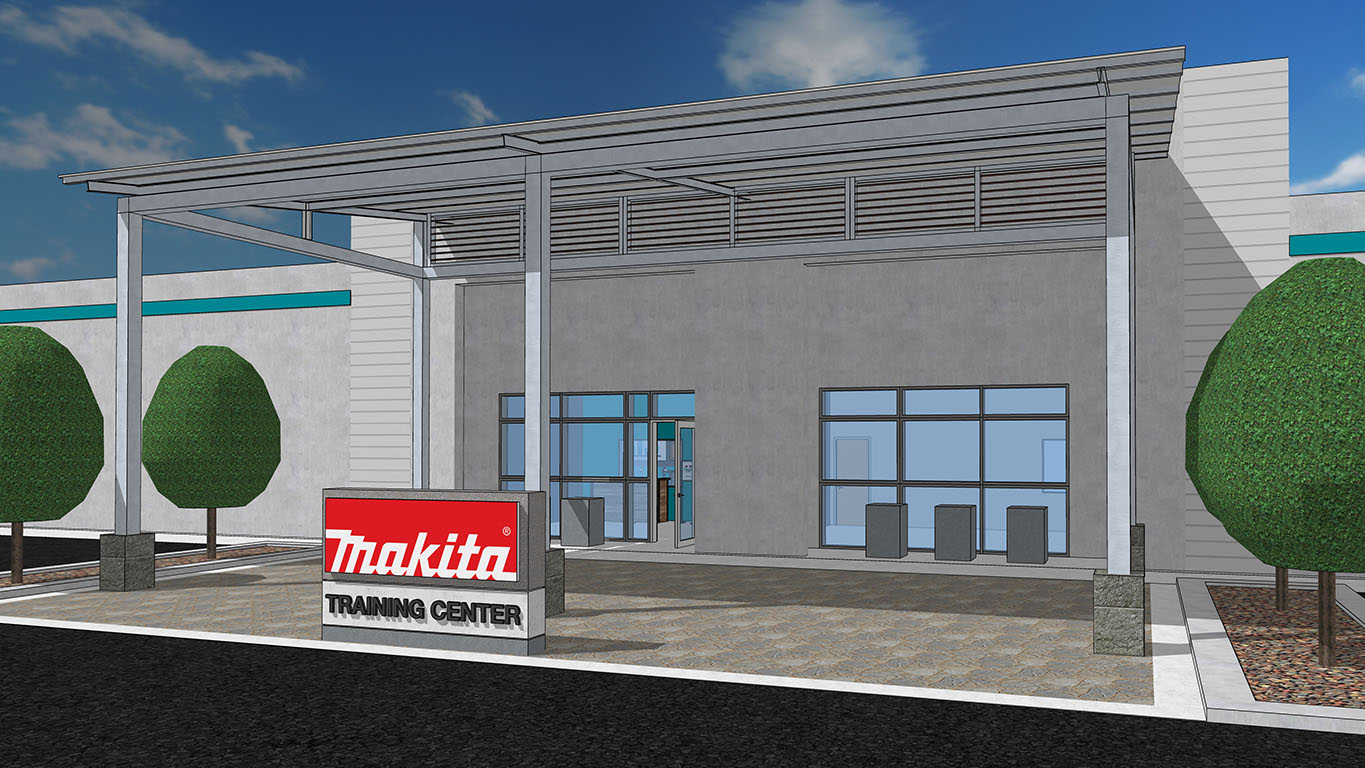 Makita Reno Training Center 3D Render Building Front