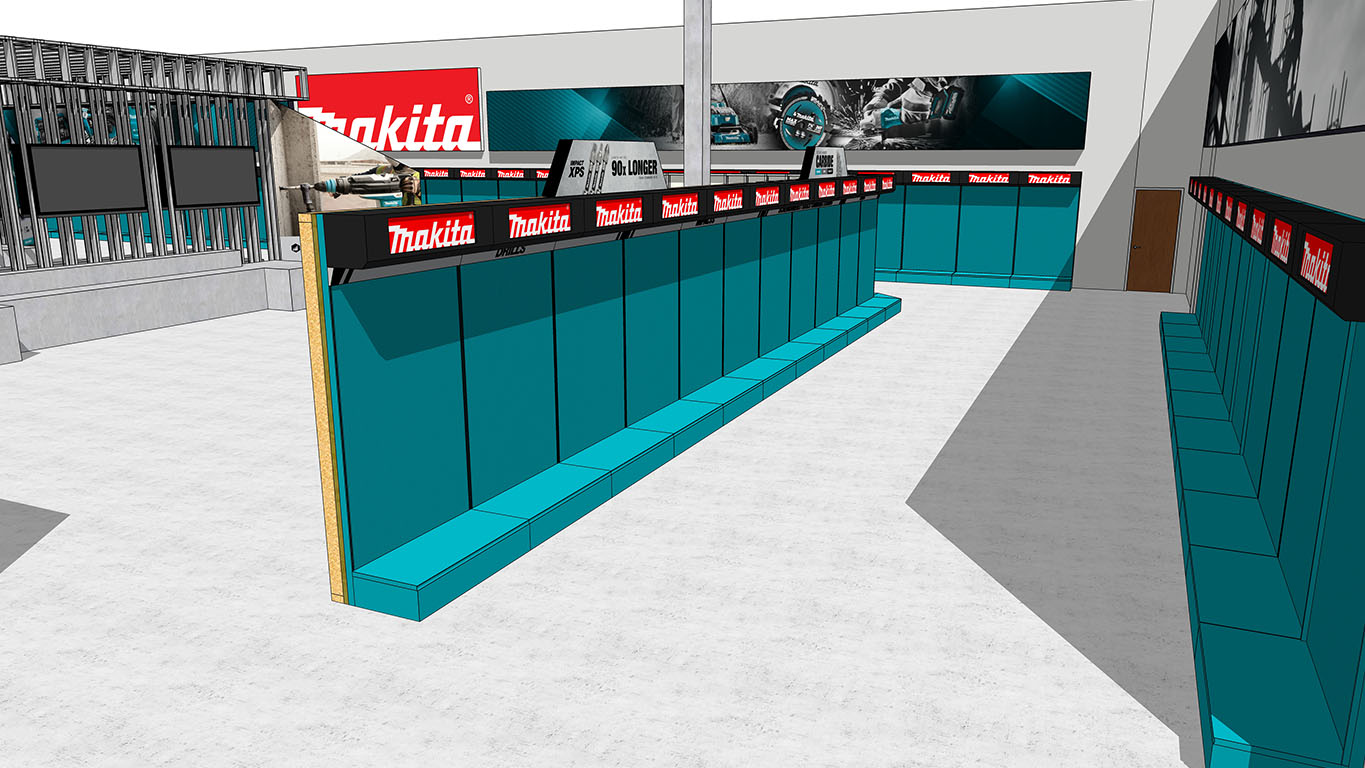 Makita Reno Training Center 3D Render Gondolas
