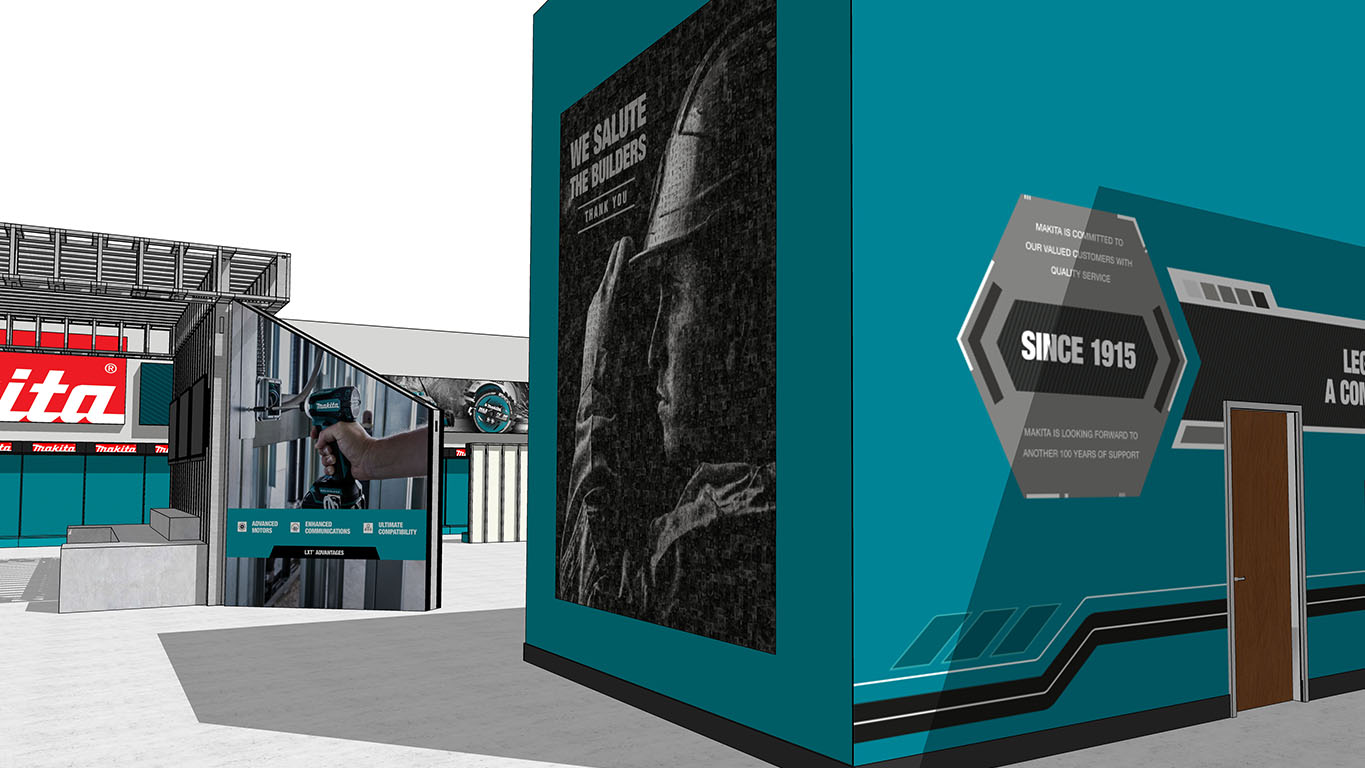 Makita Reno Training Center 3D Render Backwall Graphic