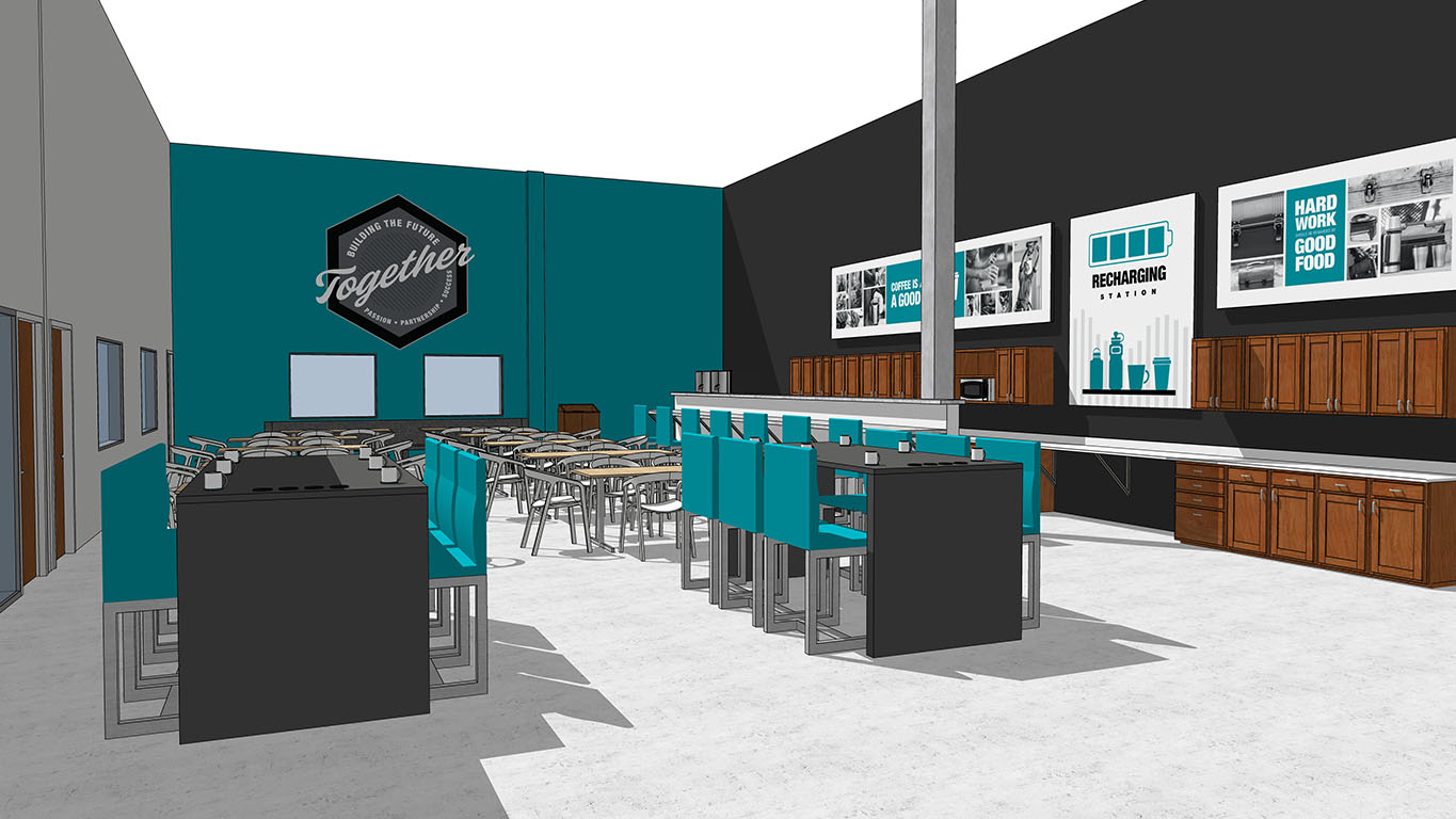 Makita Reno Training Center 3D Render Cafe Area